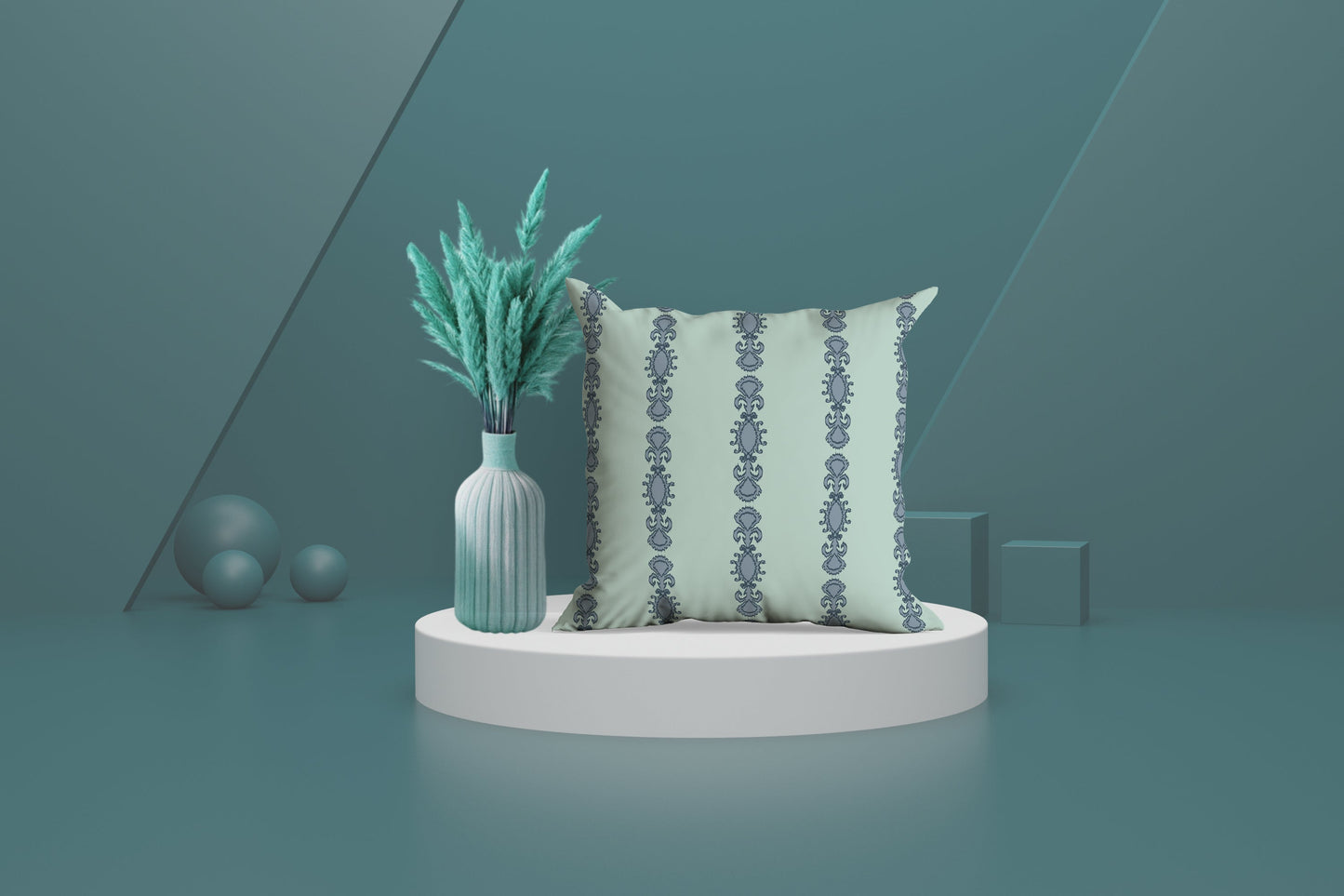 Ikat Heartstrings – 16x16 Premium Canvas Cushion Cover | Maknoonz Exclusive (MZIH-015)