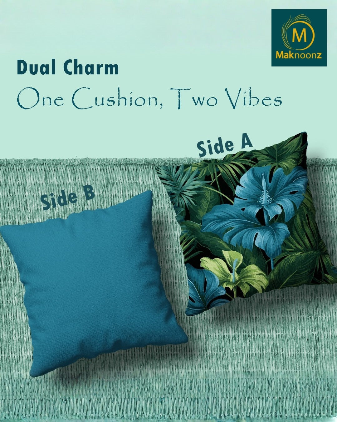 Twilight Petals – 16x16 Premium Velvet Cushion Cover | Maknoonz Exclusive (TPMZ-025-V)