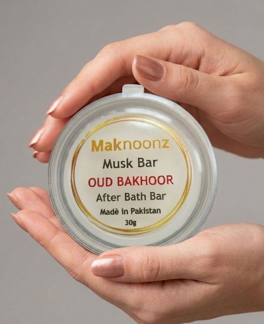 Oud & Bakhoor  | Maknoonz Musk After Bath Bar | An Ode to Moroccan Oud & Bakhoor Musk