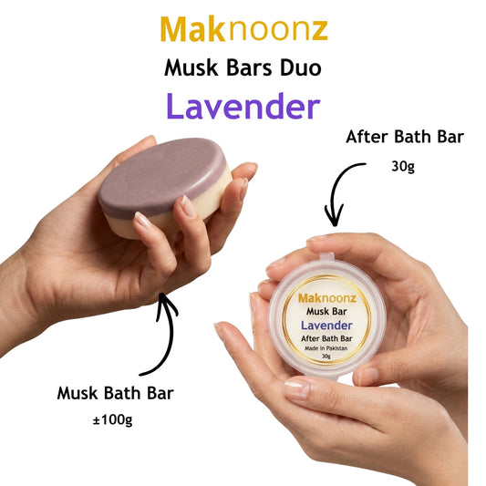 Lavender | Maknoonz Musk Bath & After Bath Bar Duo | An Ode to Moroccan Lavender Musk