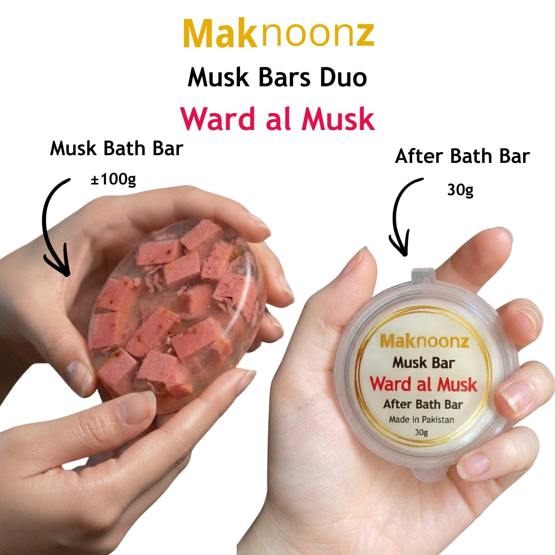Ward al Musk | Maknoonz Musk Bath & After Bath Bar Duo | An Ode to Moroccan Ward al Musk