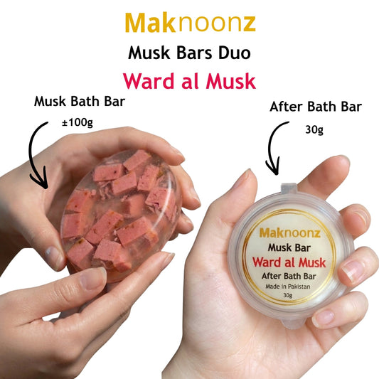 Ward al Musk | Maknoonz Musk Bath & After Bath Bar Duo | An Ode to Moroccan Ward al Musk