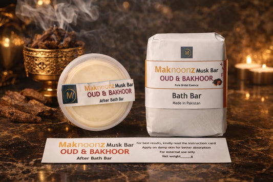 Oud & Bakhoor | Maknoonz Musk Bath & After Bath Bar Duo | An Ode to Moroccan Oud & Bakhoor Musk