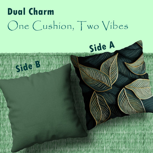 Emerald Majestic – 16x16 Premium Silk Cushion Cover | Maknoonz Exclusive (MZEM-035-S)