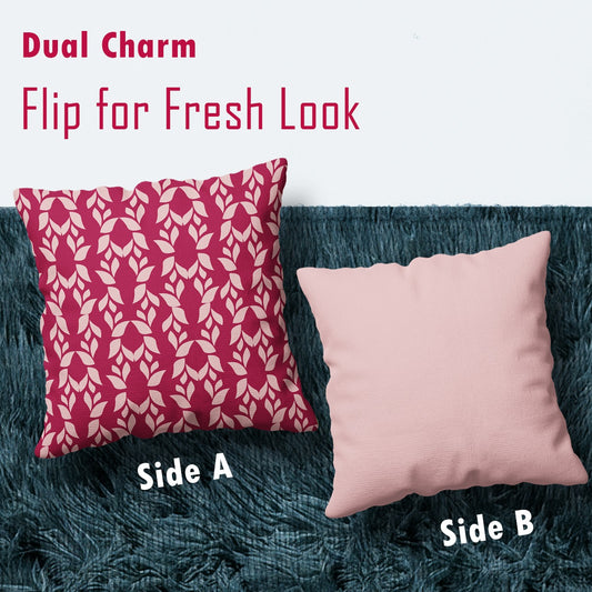 Majesty Pink – 16×16 Premium Canvas Cushion Cover | Maknoonz Exclusive (MZMP-014)