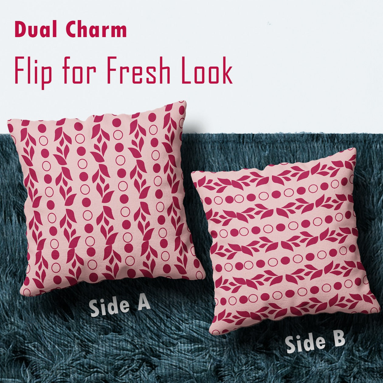 Majesty Pink – Set of 4 16×16 Premium Canvas Cushion Covers | Maknoonz Exclusive (MZMP-004)
