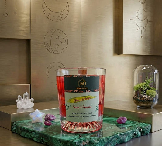 Glow of Hearts – Premium Jar Candle with Blessed Jodi Design for Newlyweds & Romantic Couples | Maknoonz Exclusive (MZGH-JC)