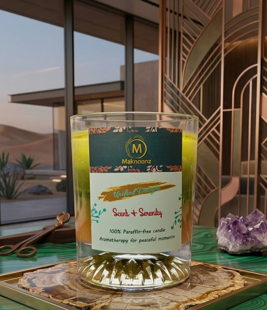 Unified Delight – Premium Jar Candle with Celebratory Design for Family & Friends | Maknoons Exclusive (UD-JC)