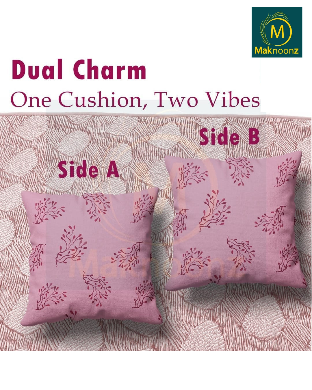 Coral Blossom – 16×16 Premium Canvas Cushion Cover | Maknoonz Exclusive (CBMZ-044)