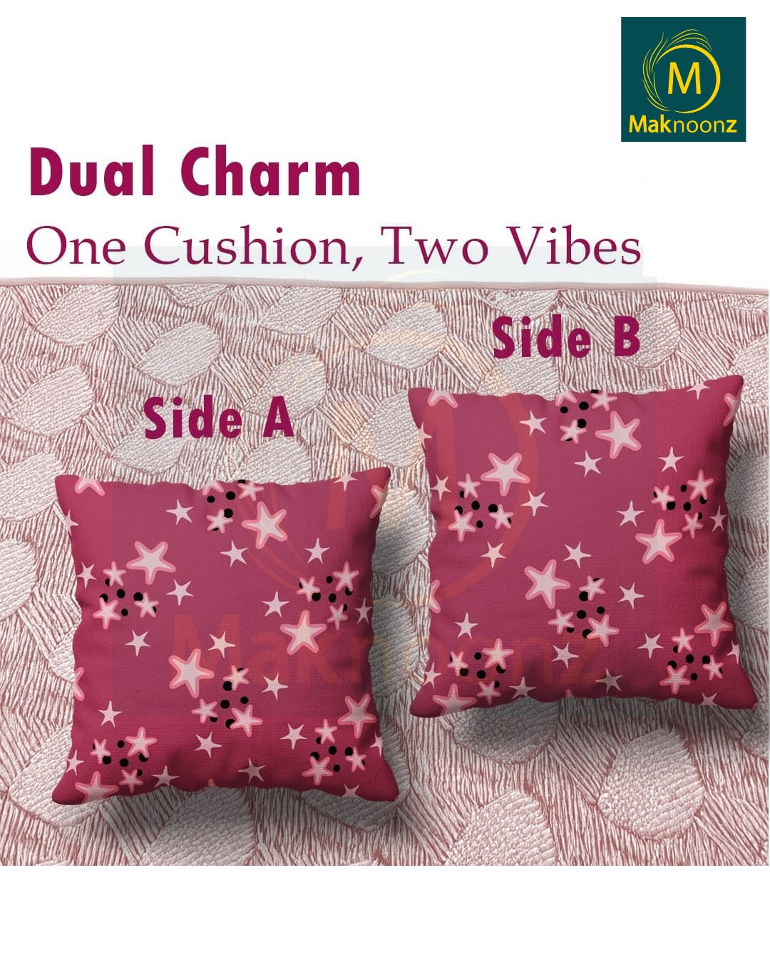 Coral Blossom – 16×16 Premium Canvas Cushion Cover | Maknoonz Exclusive (CBMZ-034)