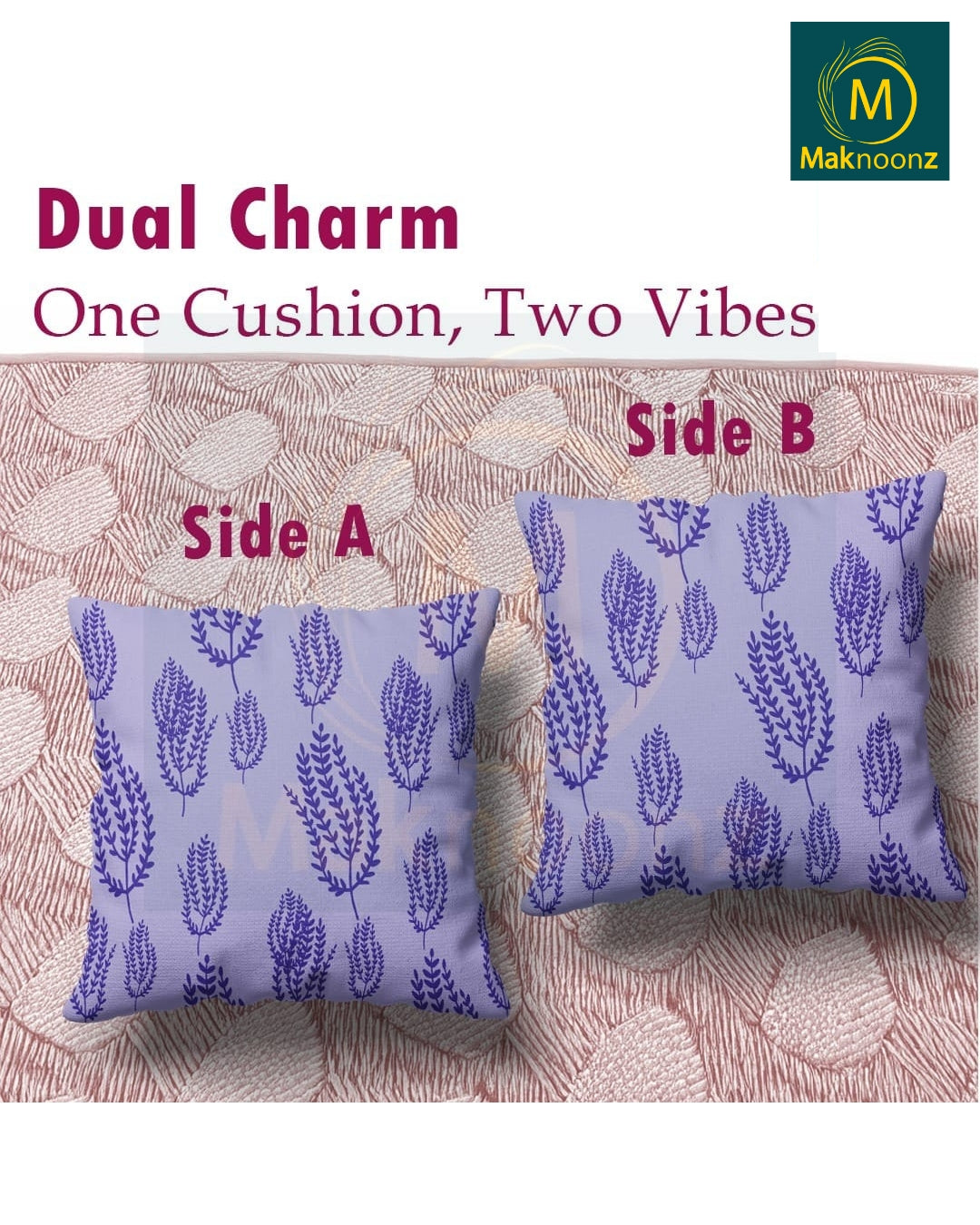 Coral Blossom – 16×16 Premium Canvas Cushion Cover | Maknoonz Exclusive (CBMZ-014)